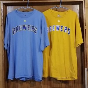 2 for 1 Milwaukee Brewers #28 Fielder Tshirts